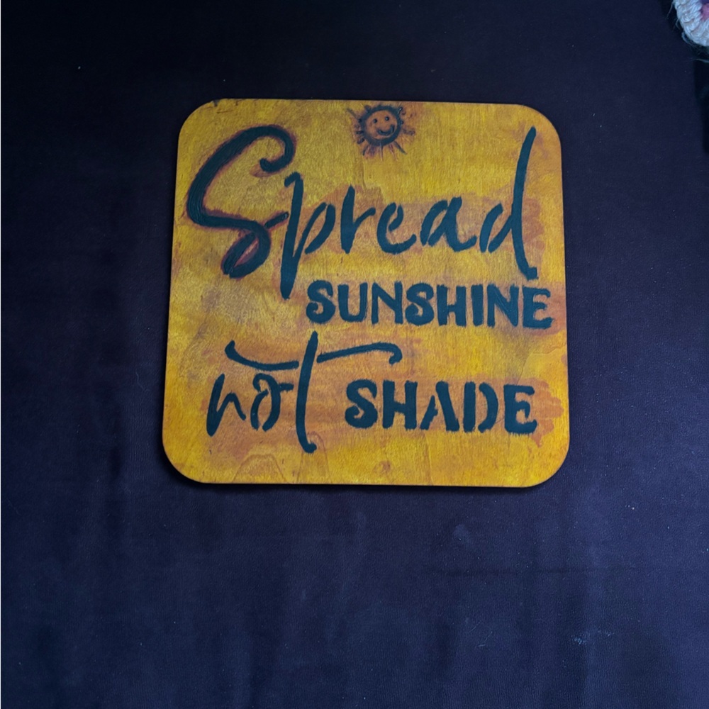 Cheerful Sunshine Wooden Coaster
